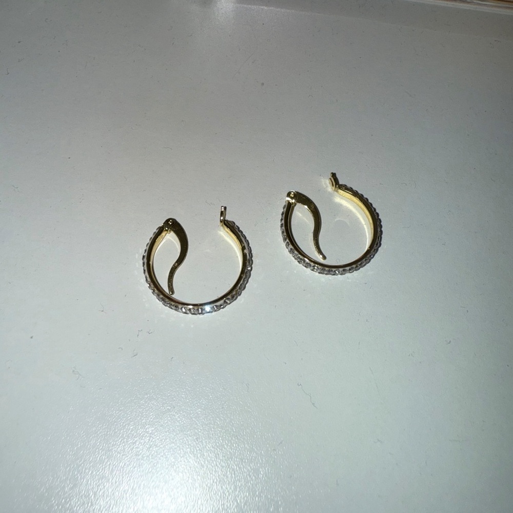Gold Hoops with Silver Studs